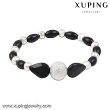 51522 Fashion Simple Bead Jewelry Bangle in Rhodium-Plated